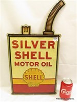 Silver "Shell Automotive Motor Oil Tin Sign