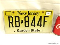Tin Automotive " New Jersey" License Plate