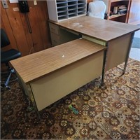 L shaped metal desk