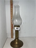 brass candle holder with glass