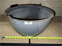 large granite pail with handle