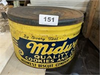 Midwest biscuit co metal tin with lid