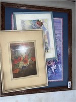 3 pieces of framed art