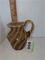 glass stripped small pitcher