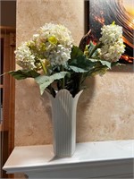 Lenox USA vase and faux flowers
