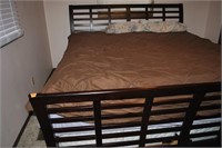King bed with headboard, footboard.