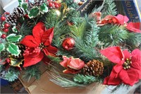 2 christmas arrangements  1 wreath 1 table decor.