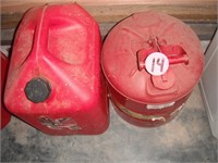 (2) Gas Cans (1) Metal 5 Gallon