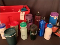 Collection of Water Bottles in Tote