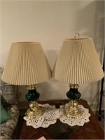 (3) Matching Lamps & Doilies