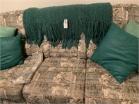 La-Z-Boy Reclining Couch/Pillows & Afghan