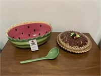 Watermelon Bowl & Pie Plate