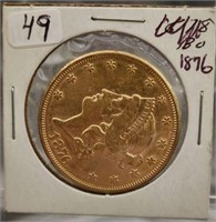 1876 $20 Liberty Head Gold Coin