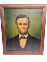 Antique Abe Lincoln Print 29"x24"
