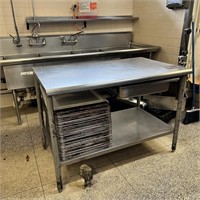 Industrial Prep Table with Can Opener