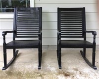 Set of (2) Black Porch Rocking Chairs