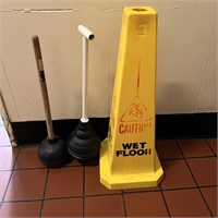 Plungers, Wet Floor Sign