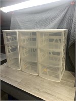3 -  3 drawer plastic storage units