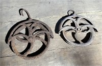Pair of Cast Iron Well Pulley Wheels