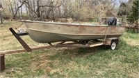 Lund 16Ft Fishing Boat and Trailer - 20hp Mercury