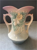 Cream & Pink Hull Vase #W-6-7 1/2