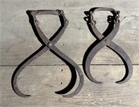 Pair of Cast Iron Ice Tong