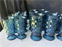 Vintage Lot of Colony Whitehall Riviera Blue Glass