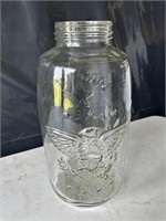 Vintage 5 Gallon Glass Mason Eagle Star Jar