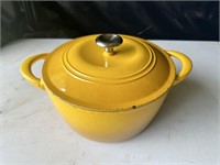 Yellow Enameled Cast Iron Dutch Oven