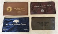 Lot of 4 Vintage Madison Florida Bank Bags