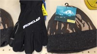 (2) PAIRS XL WINTER WORK GLOVES, AND (2) BEANIES