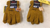 (2) PAIRS OF WINTER WORK GLOVES, LARGE