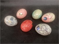 6 Alabaster Eggs from Italy