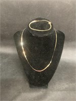 14K Gold Matching Necklace & Bracelet,3.0 Grams