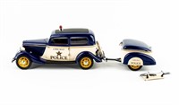 Franklin Mint 1934 Ford Police Car / Trailer Toy