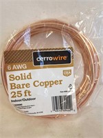 Cerrowire 6AWG Solid Bare Copper - 25 Ft.