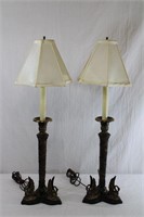Bronze Swans Table Lamps