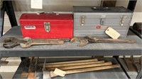 2- Tool Boxes w/ 4 Large Wrenches