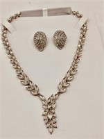 Classy RhinestoneNecklace and earring set  Large