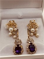 Estate Earrings 2 pr  Beautiful pierced  display
