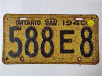 1940 ONTARIO LICENSE PLATE
