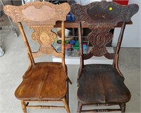 2 ANTIQUE WOOD CHAIRS