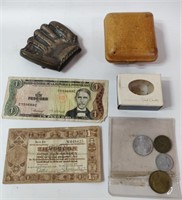 COINS/TOKENS, PAPER MONEY, SARAH COVENTRY PIN