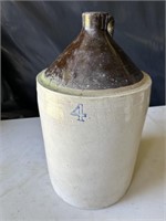 Vintage #4 Two Toned Stoneware Jug w/ Handle