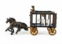 Cast Iron Horse Drawn Circus Wagon w/ Polar Bear