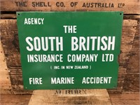 Original South British Insurance Co Enamel Sign
