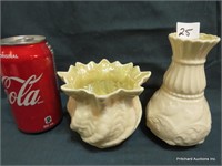 Belleek China "Fluted Scroll" Spill Vase & Neptune