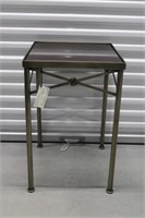 Metal Base Decorator Tables with Mahogany Insert