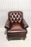 Brown Leather Pub Chair