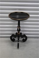 Side Accent Table with Ebony Finish & Gold Accents